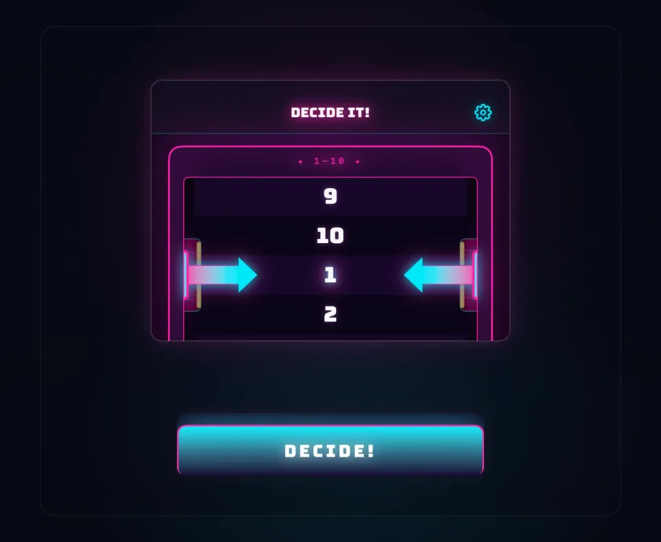 Decide It iOS app decision screen